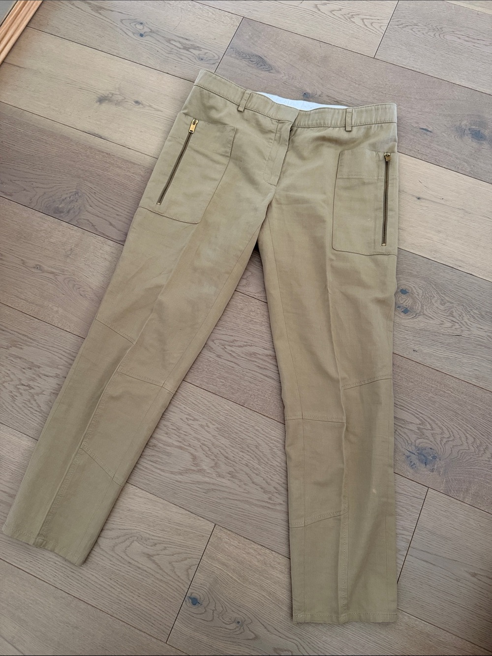 Celine Women’s Designer Tailored Khaki Low Rise with Zip Pockets